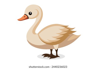 Cygnet bird isolated flat vector illustration