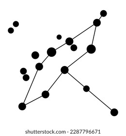 Cygnus constellation map. Vector illustration.