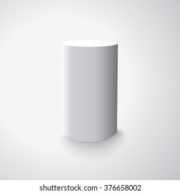 Cylinder - 3d white shape, vector EPS10