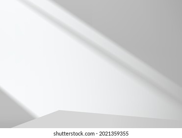 Cylinder abstract minimal scene with light geometric platform. Summer background vector 3d rendering with podium. stand to show cosmetic products. Stage showcase on pedestal modern 3d white studio