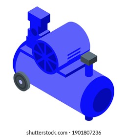 Zylinderluftkompressorsymbol. Isometrisch zum Zylinderluftkompressor, Vektorsymbol für Webdesign einzeln auf weißem Hintergrund