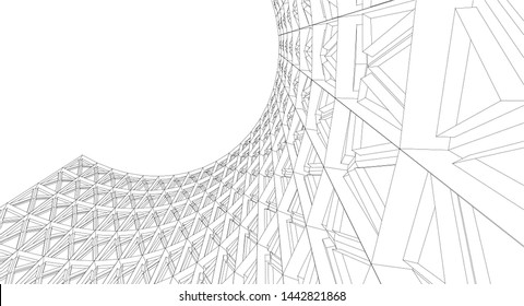 
cylinder architecture abstract 3d illustration