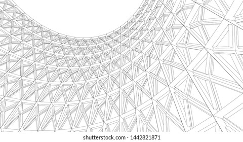 
cylinder architecture abstract 3d illustration