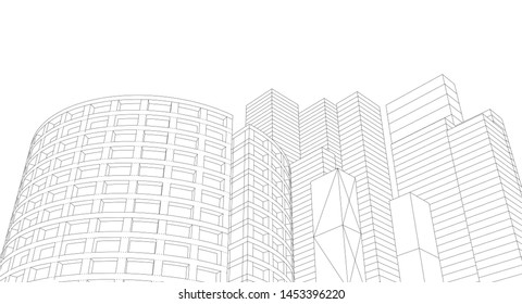 
cylinder architecture abstract 3d illustration