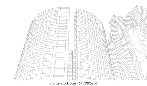 
cylinder architecture abstract 3d illustration