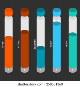 Cylinder bars infographics.