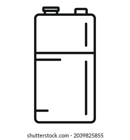 Cylinder battery icon outline vector. Full energy. Accumulator cell