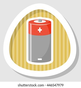 Cylinder battery icon. Vector illustration in cartoon style