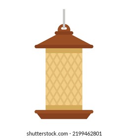 Cylinder bird feeders icon. Flat illustration of cylinder bird feeders vector icon isolated on white background