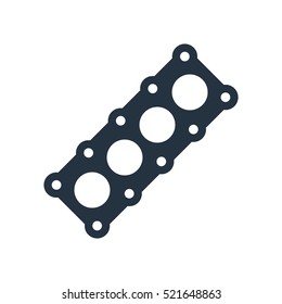 Cylinder block isolated icon on white background, auto service, repair, car detail 