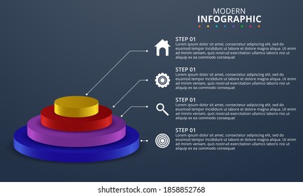 Cylinder Chart Template. vector illustration