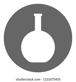 Cylinder chemical flask. Vector icon. 