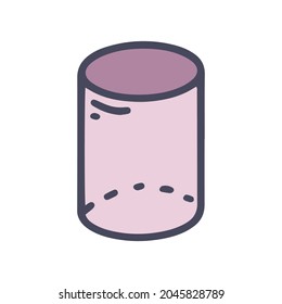 diseño de iconos simples del doodle del vector del color del cilindro