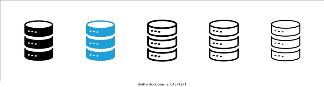 Cylinder database icon in black and blue colors