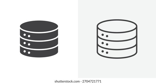 Icono de la base de datos del cilindro. colección de línea de trazo editable y estilos planos sólidos.