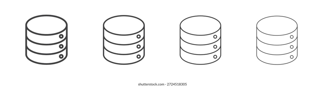 Zylinderdatenbank Icon Konzept Lineares Piktogramm. Einfache Elementgrafik.