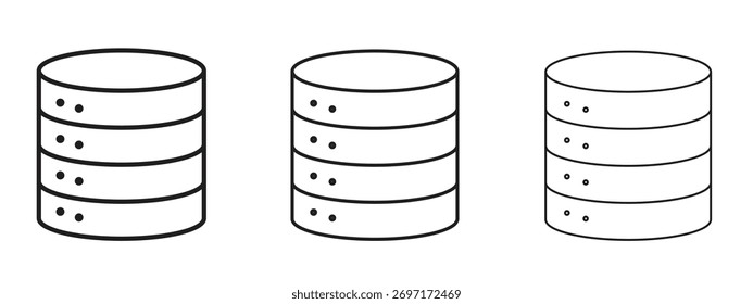 Cilindro ícone de banco de dados sinal de estilo linear para conceito móvel e web design.