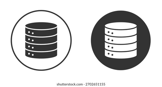 Cylinder database icon logo design illustration template. Solid Style