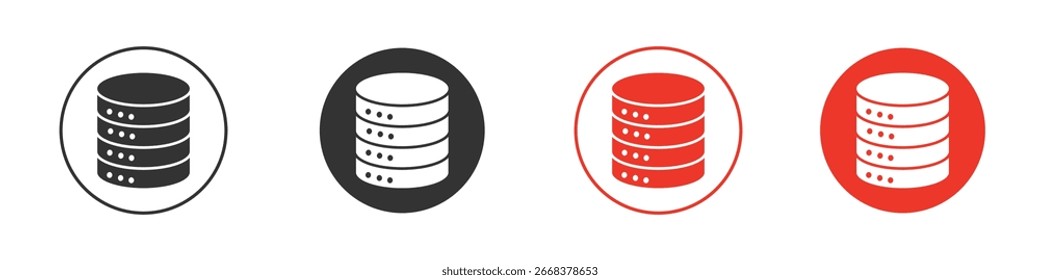 Symbolpaket für die Zylinderdatenbank. Clipart Vectordesign