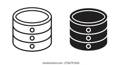 Symbol-Set der Speicherdatenbank. Paket mit minimalem Logo-Webelement.