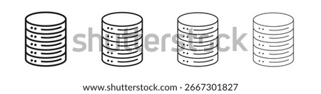 Cylinder database icon simple black vectors pack. Design infographic element