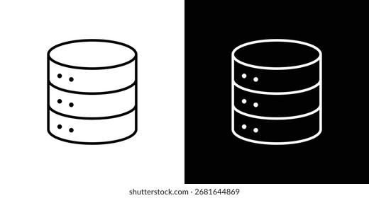 Cylinder database icon simple vector pictogram. black and white icon concept