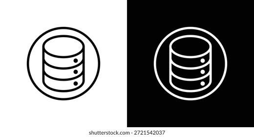 Zylinder-Datenbank-Symbol in trendy Strich dünnen linearen Stil.