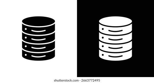 Ilustração de vetor de ícone de banco de dados de cilindros - Coleção de ícones de vetor de estilo preto de alta qualidade