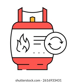 cylinder exchange gas service line icon vector. cylinder exchange gas service sign. isolated symbol illustration
