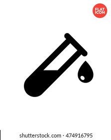 Cylinder flask with drop Icon Flat Style Isolated Vector Illustration