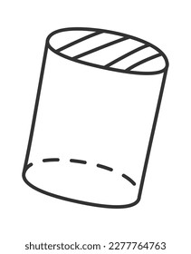 Cylinder flat icon Math ruler element. Vector illustration