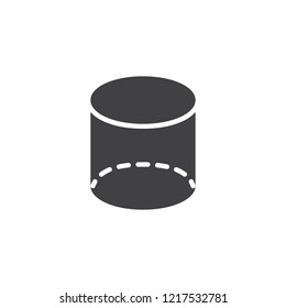 Cylinder geometric figure vector icon. filled flat sign for mobile concept and web design. Geometry simple solid icon. Symbol, logo illustration. Pixel perfect vector graphics