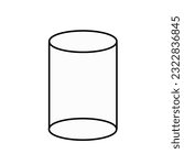 Cylinder geometrical figure outline icon. Symbol logo illustration.