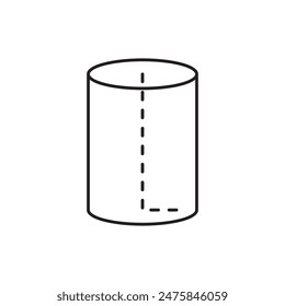 cylinder geometry icon design, isolated on white background, vector illustration