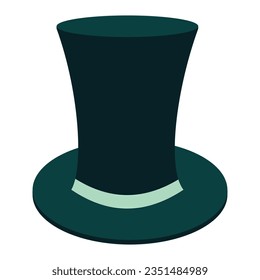 Cylinder hat emerald color with a ribbon. clothing accessory