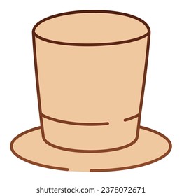 Cylinder hat flat icon. Top hat brown icons in trendy flat style. Gentleman hat gradient style design, designed for web and app. Eps 10