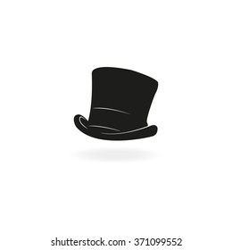 Cylinder hat flat vector icon isolated on white.