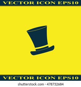Cylinder hat icon. Flat illustration.