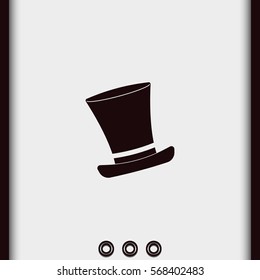 Cylinder hat icon. Flat illustration.