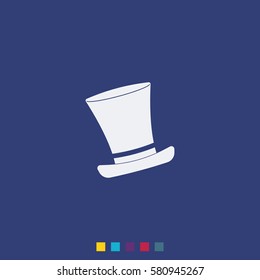 Cylinder hat icon. Flat illustration.