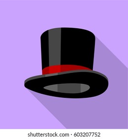 Cylinder hat icon. Flat illustration of cylinder hat vector icon for web