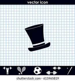 Cylinder hat icon. Flat illustration.