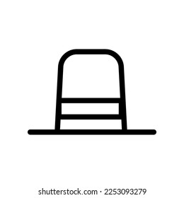 Cylinder hat icon line isolated on white background. Black flat thin icon on modern outline style. Linear symbol and editable stroke. Simple and pixel perfect stroke vector illustration