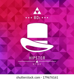 cylinder hat  icon.Triangle background.