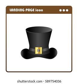 cylinder hat, landing page icon