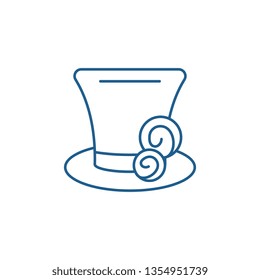 Cylinder hat line icon concept. Cylinder hat flat  vector symbol, sign, outline illustration.