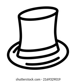 cylinder hat line icon vector. cylinder hat sign. isolated contour symbol black illustration