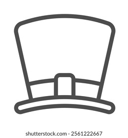 Cylinder hat line icon, vintage business suit concept. Vector graphics. Headwear sign on white background, outline style icon for mobile or web design