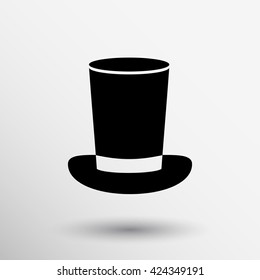 The cylinder hat. Male headdress fashion icon logo.