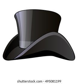 Cylinder hat. Men's vintage clothing isolated on a white background. Vector cartoon close-up illustration.